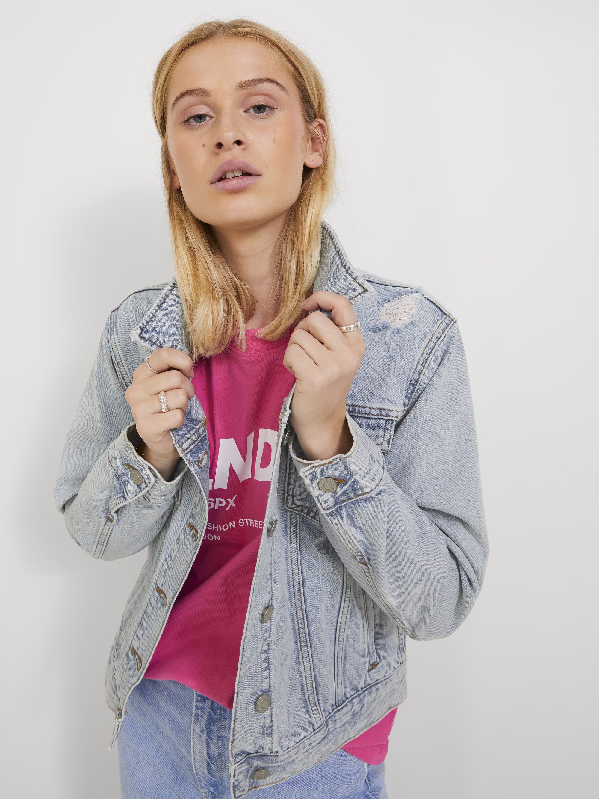 JJXX JXMELINA Regular Denim Jacket Light Blue – Geacă Damă din Denim
