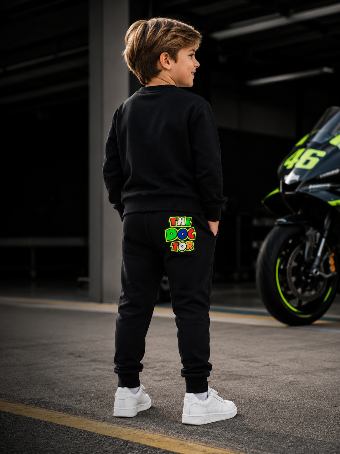 Pantaloni copii VR46 Valentino Rossi 46 Check – Negri