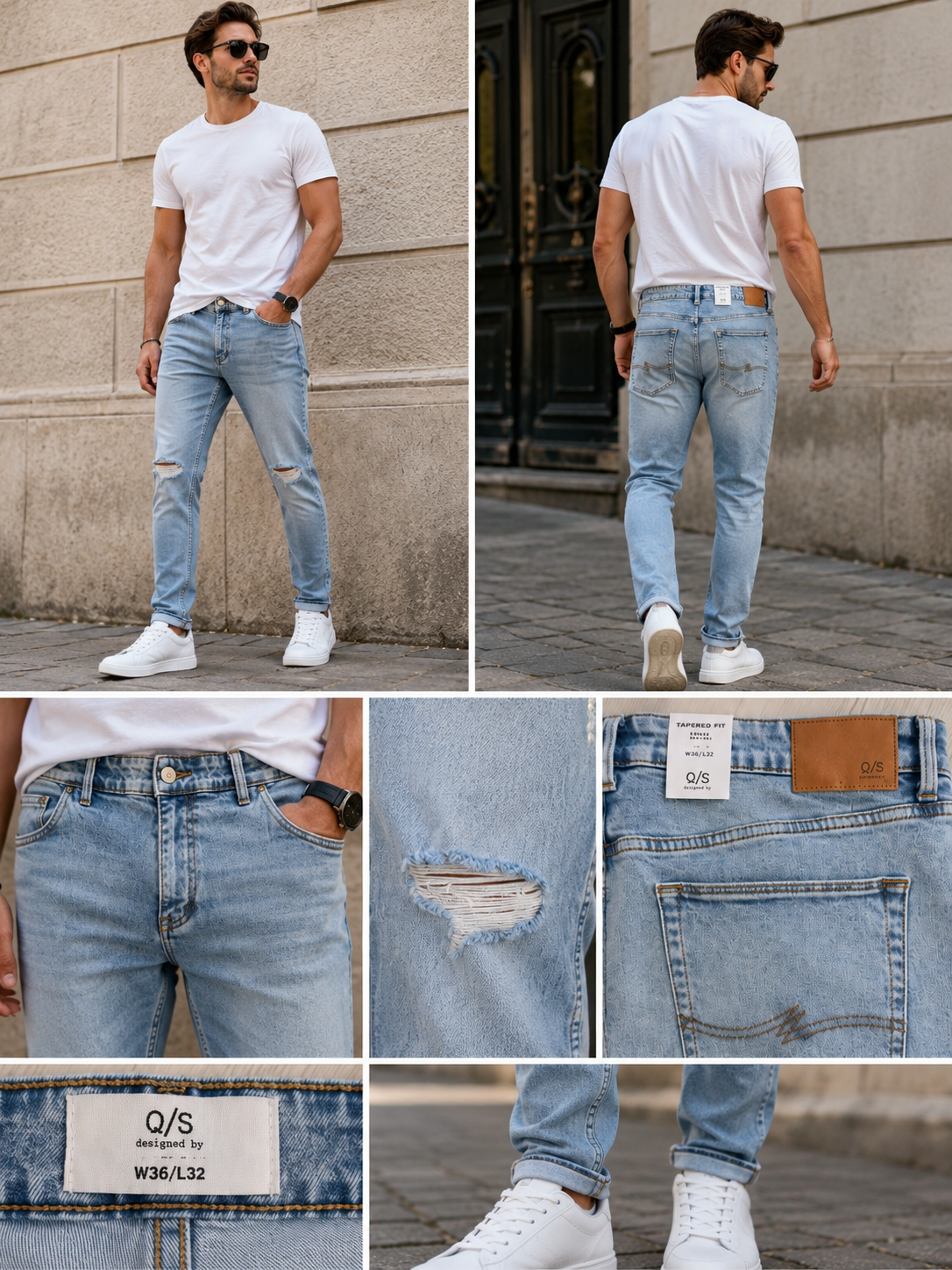 Blugi s.Oliver bărbați Slim Fit Destroyed Light Blue