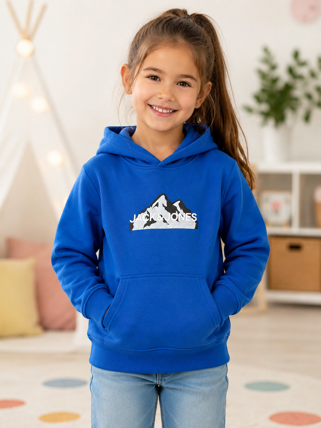 Hanorac copii Jack & Jones Mountain Logo cu glugă