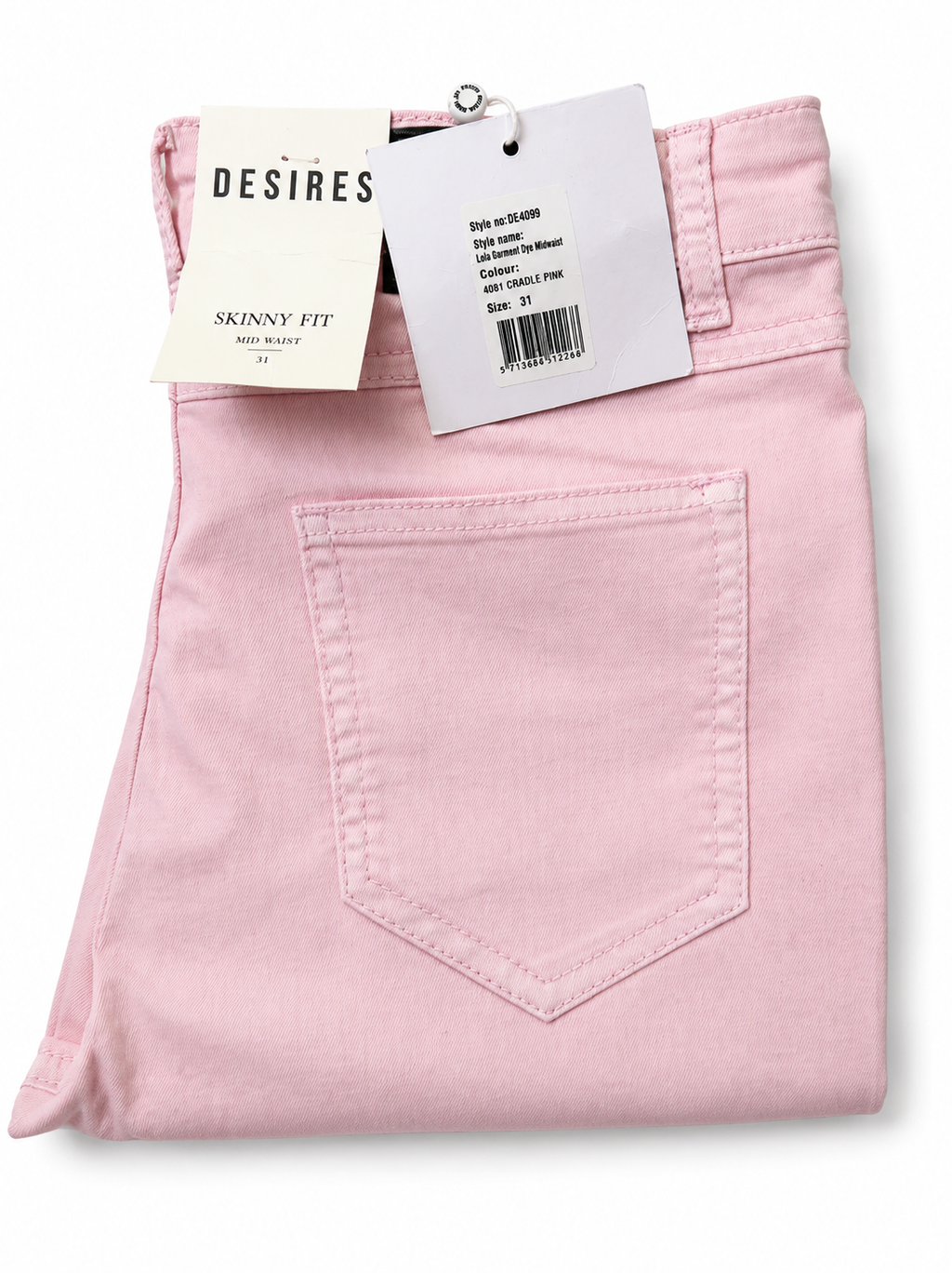 Blugi damă DESIRES Lola Garment Dye Midwaist – Cradle Pink
