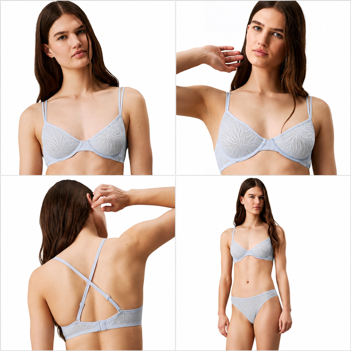 Sutien Calvin Klein Unlined Demi din dantelă Syrah damă