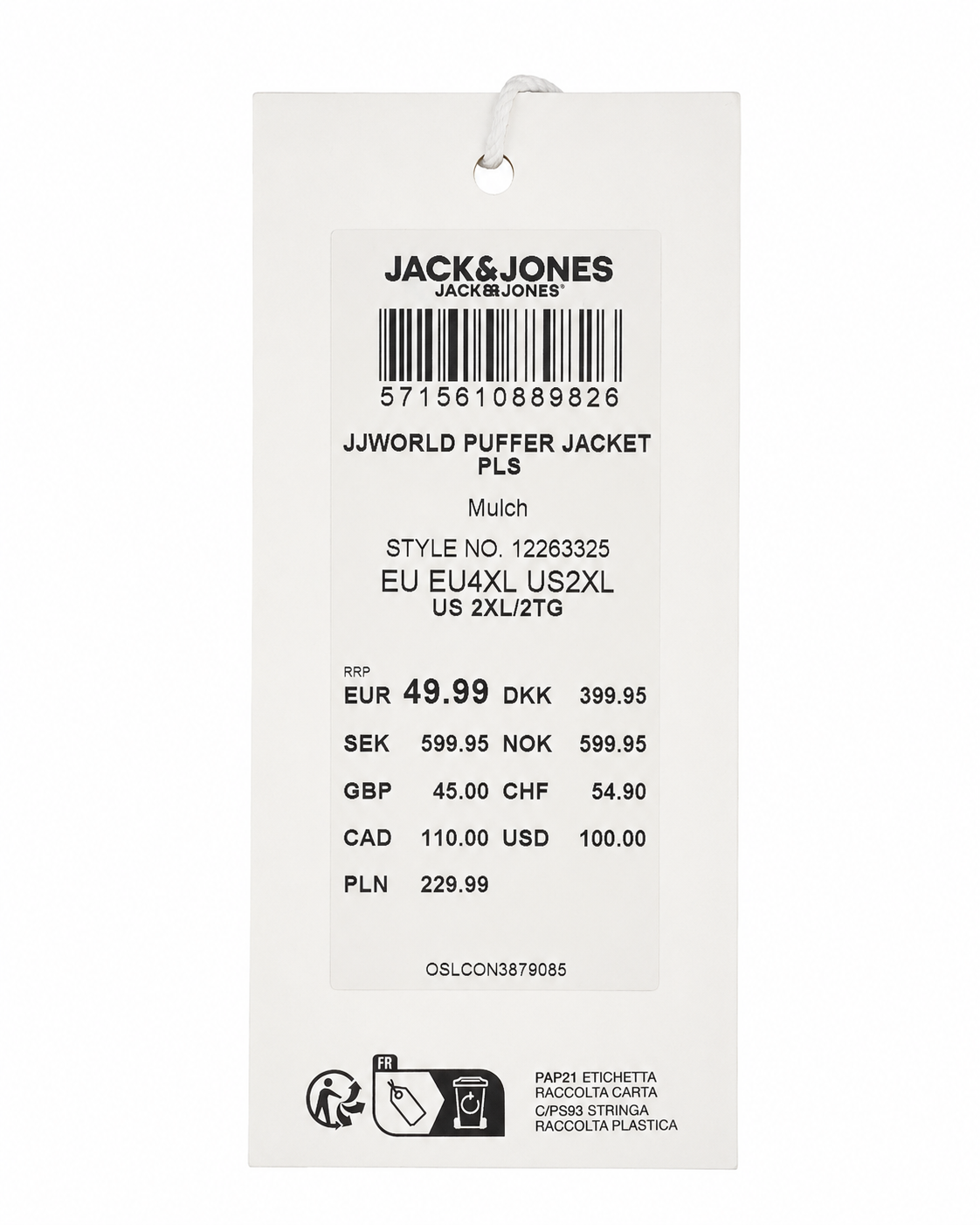 Geacă Puffer Bărbați JACK & JONES PLUS JJWORLD