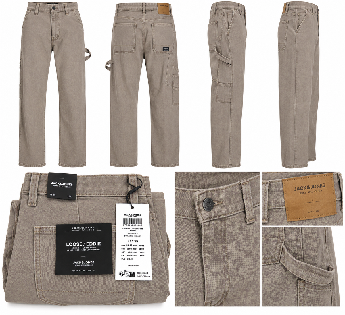 Blugi Jack & Jones JJIEDDIE JJUTILITY Loose Fit – imagine produs 2