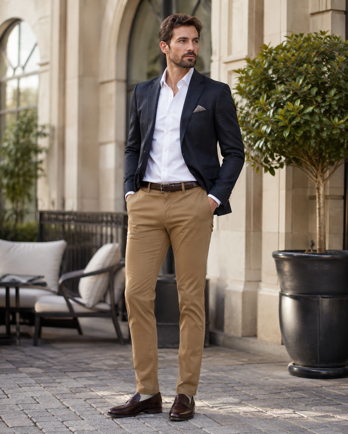 Pantaloni chino bărbați Jack & Jones Plus Size Marco Dave
