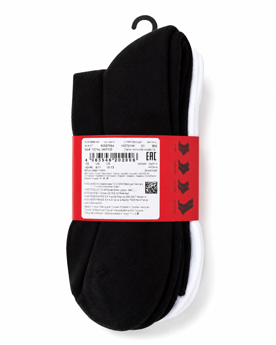 Șosete HUGO bărbați Tennis Logo din bumbac – Set 3 perechi Multicolor