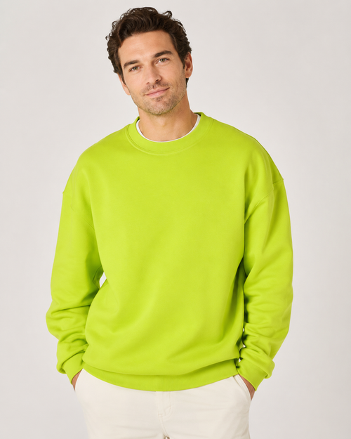 Bluză tip sweatshirt Amazon Essentials unisex/adult fleece crewneck lime neon