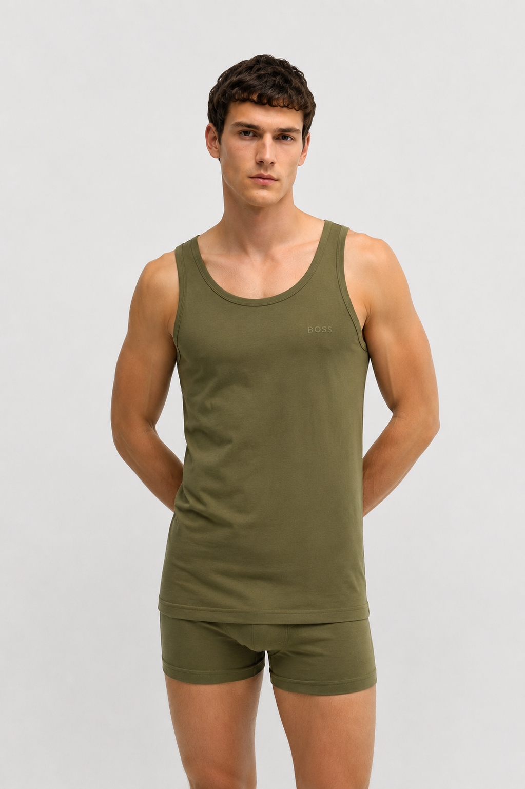 BOSS Set 3 Maiouri Bărbați Classic Tank Top Regular Fit 100% Bumbac