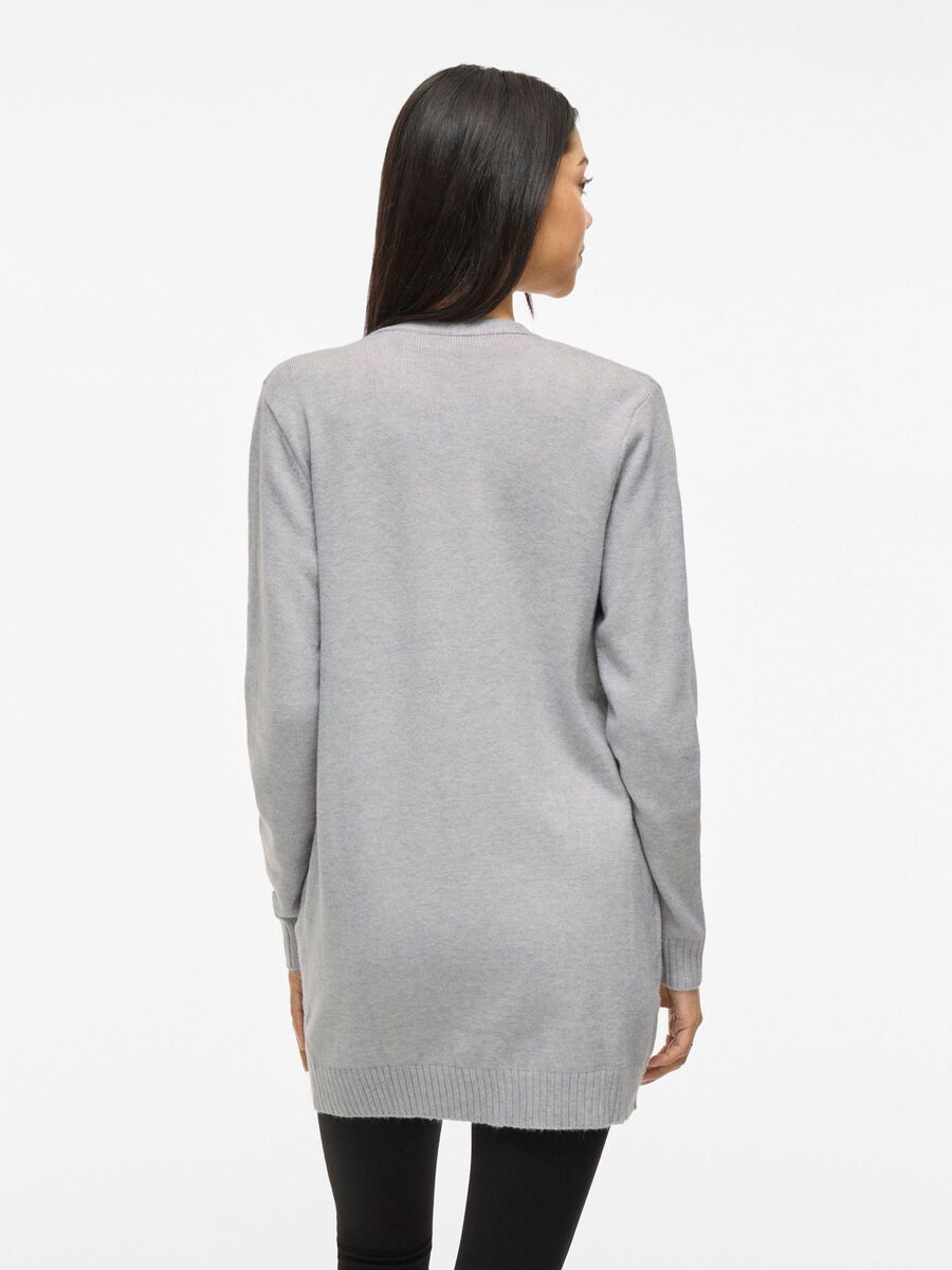 Cardigan VILA damă Viril Open L/S Knit Cardigan NOOS gri melanj