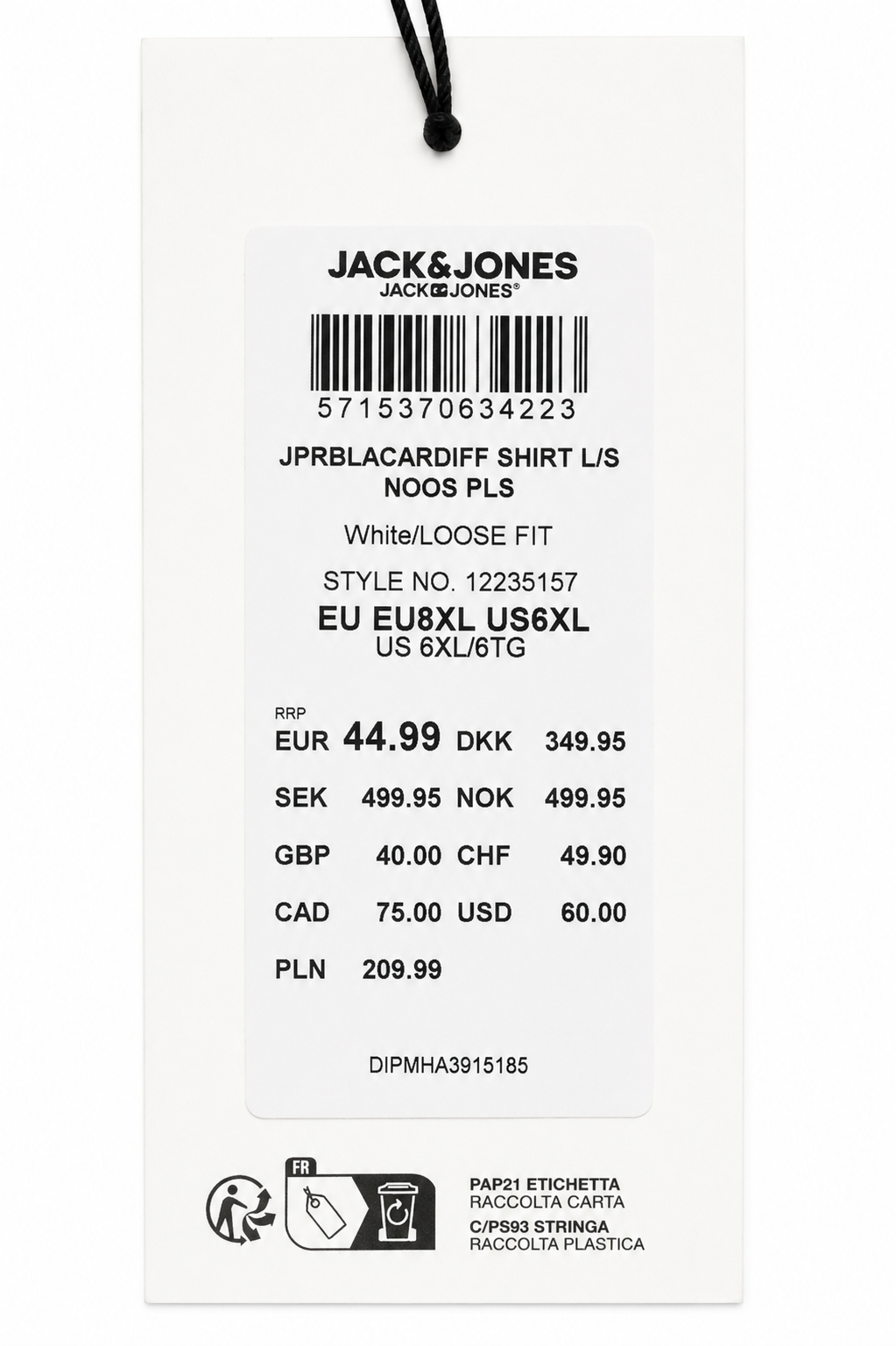Cămașă Jack & Jones Premium Slim Fit albă bărbați 100% bumbac