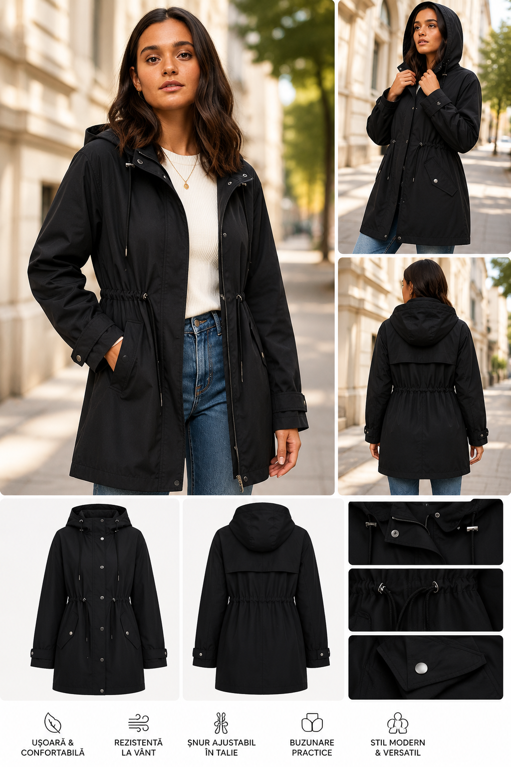 Jachetă Damă Peppercorn Caroline Jacket PC1589 Neagră – Originală