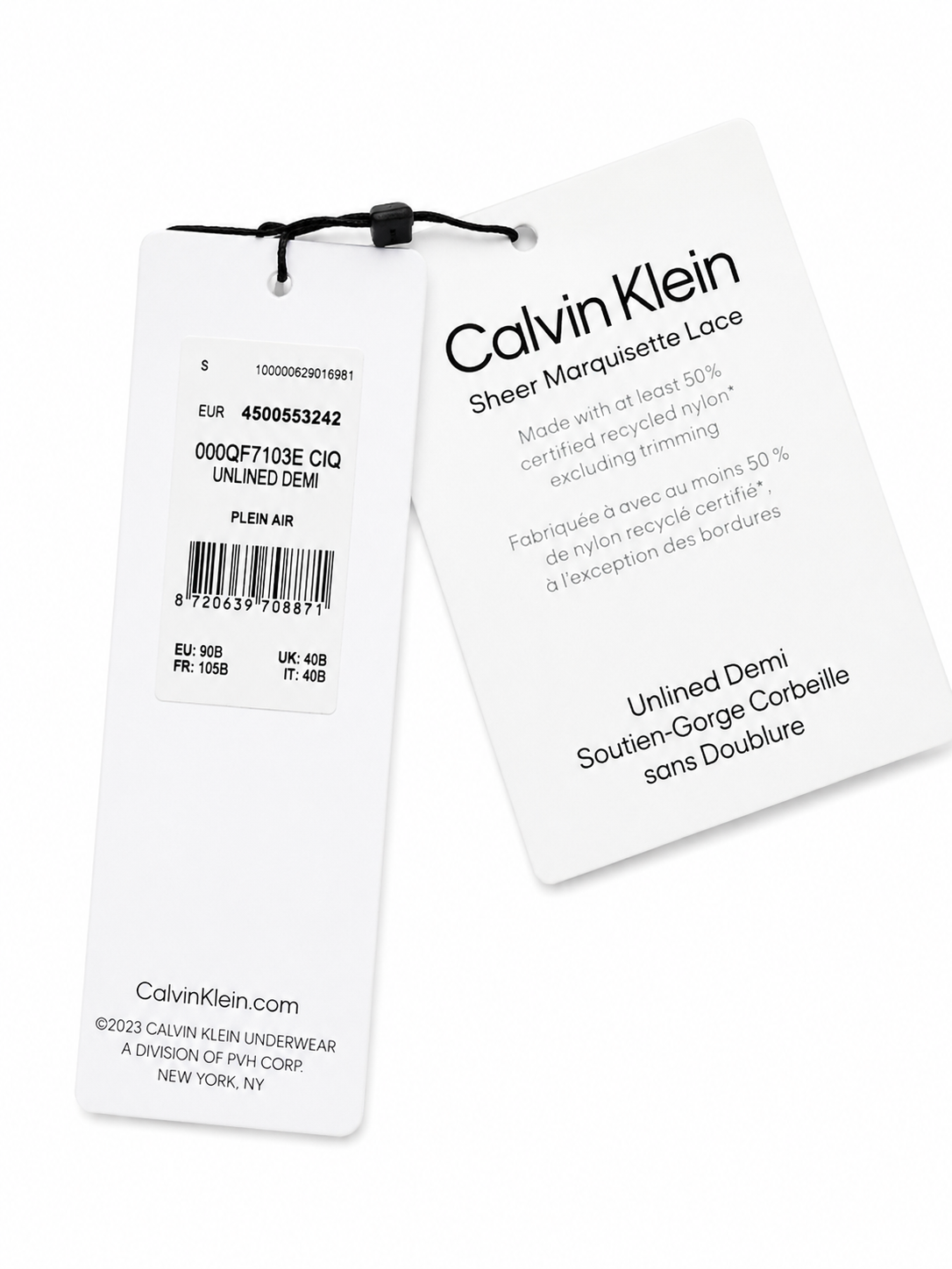 Sutien Calvin Klein Unlined Demi din dantelă Syrah damă