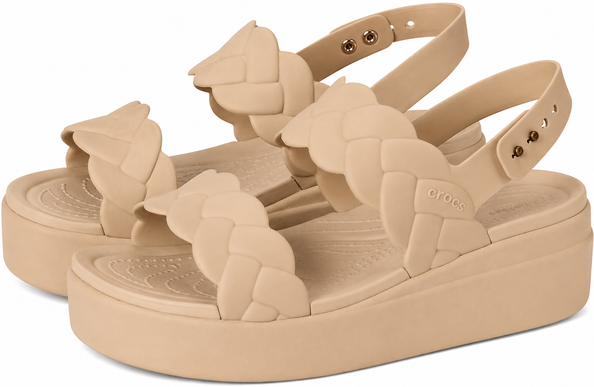 Sandale damă Crocs Brooklyn Woven Upper Low Wedge