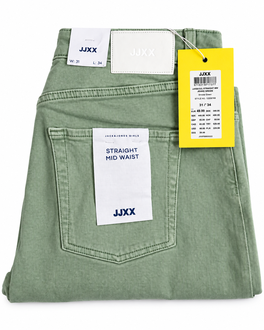 Blugi JJXX JXSEOUL Straight – Smoke Green – imagine produs 4