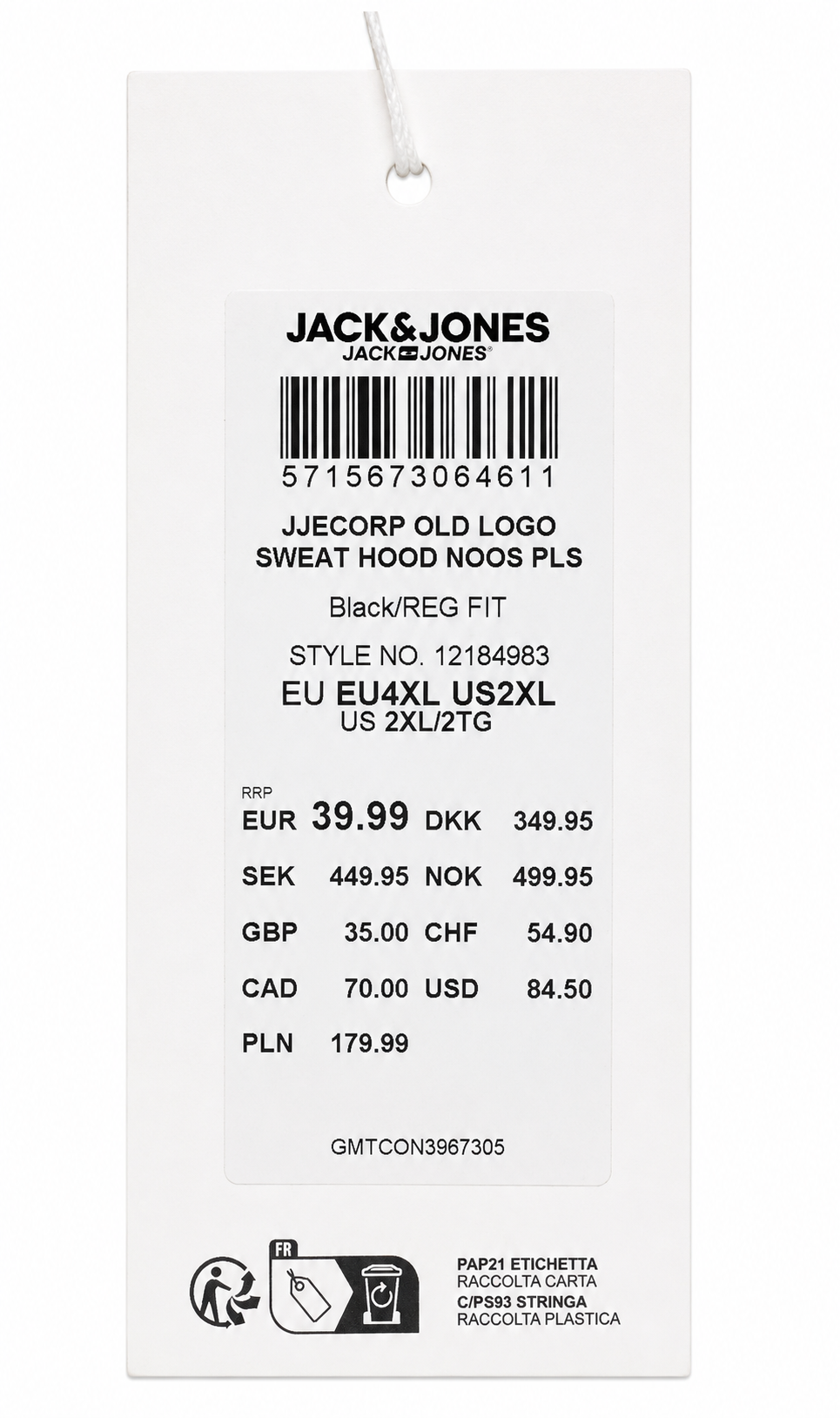 Hanorac JACK & JONES Plus JJECORP Old Logo