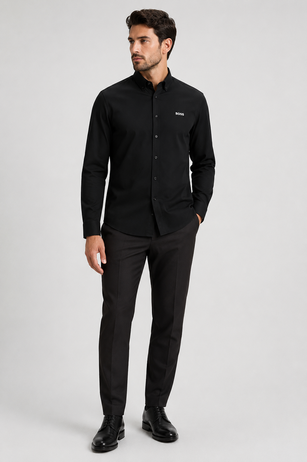 HUGO BOSS B_Motion L Cămașă Bărbați Neagră – Originală