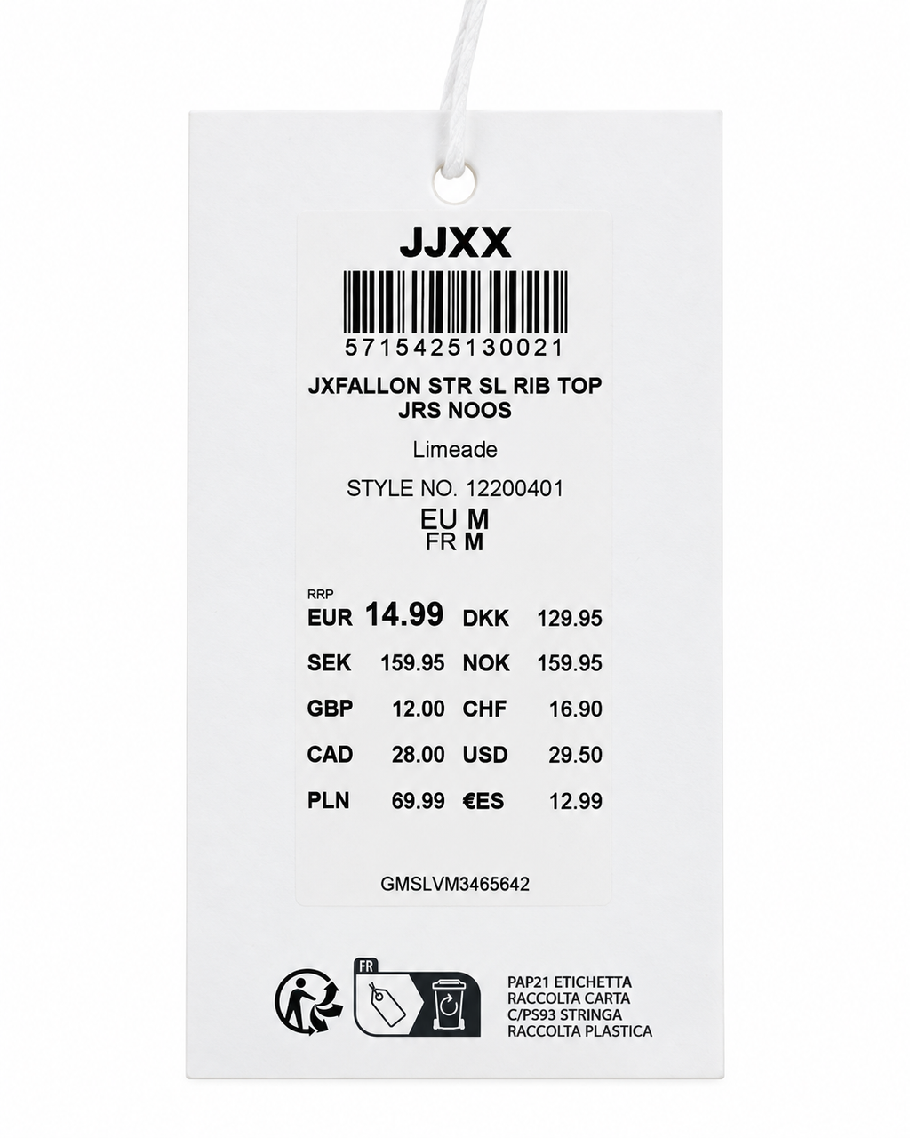 Top damă JJXX Fallon Ribbed Slim Fit – imagine produs 5