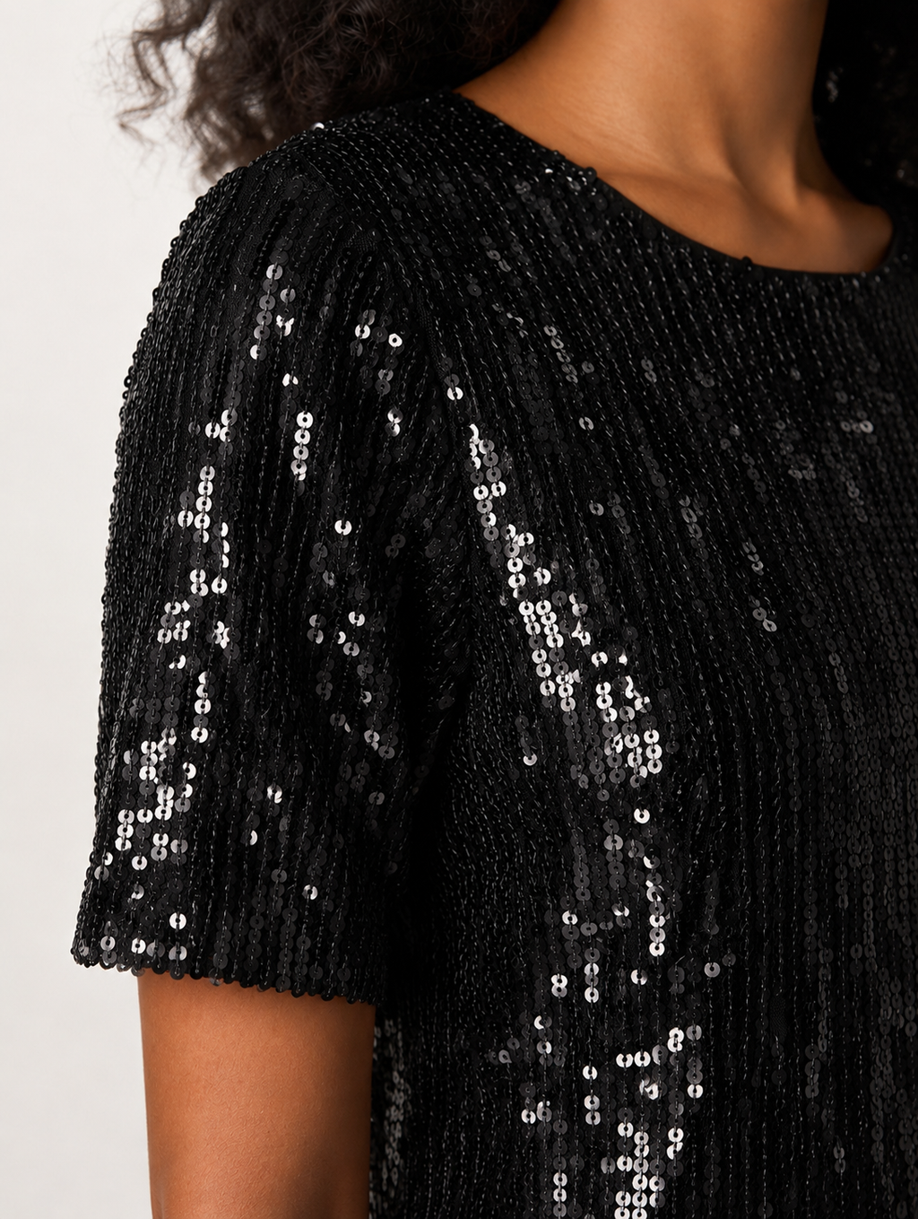 THE DROP Rochie mini Reina cu paiete – Argintiu / Negru / Albastru