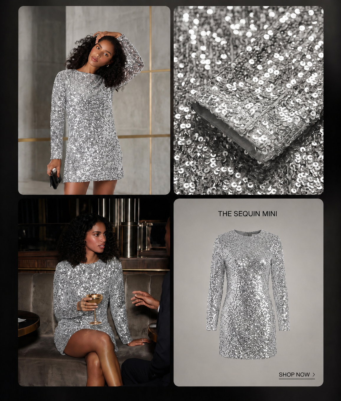 THE DROP Luz Rochie scurta cu paiete