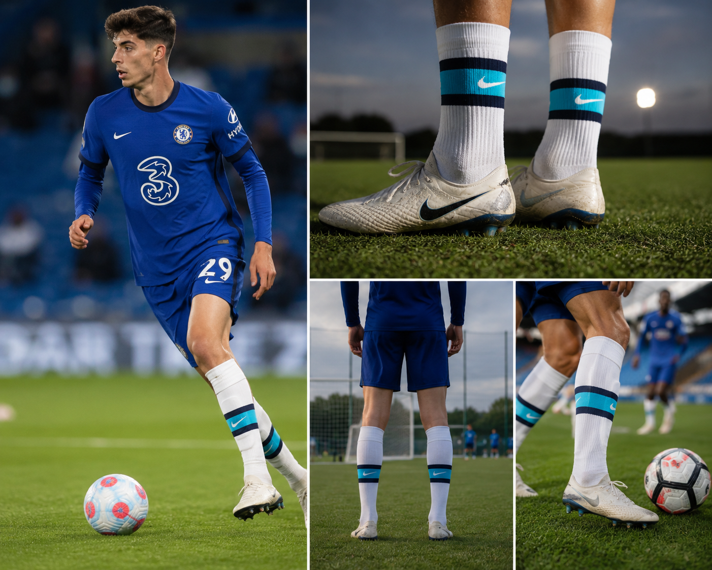 Nike Stadium Football Chelsea FC șosete fotbal Dri-FIT unisex DJ8355-100 albastre/albe XL (46-50)