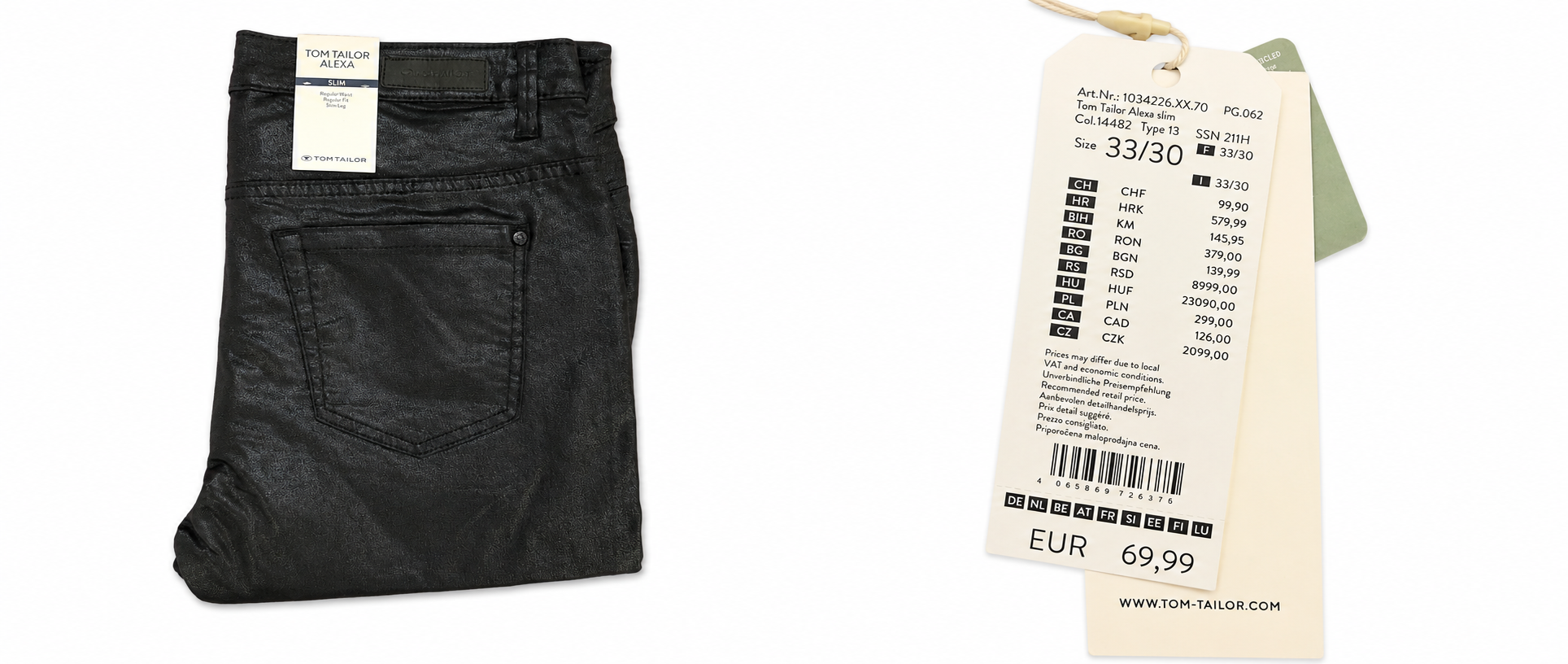 Pantaloni damă Tom Tailor Alexa Slim Coated Negri