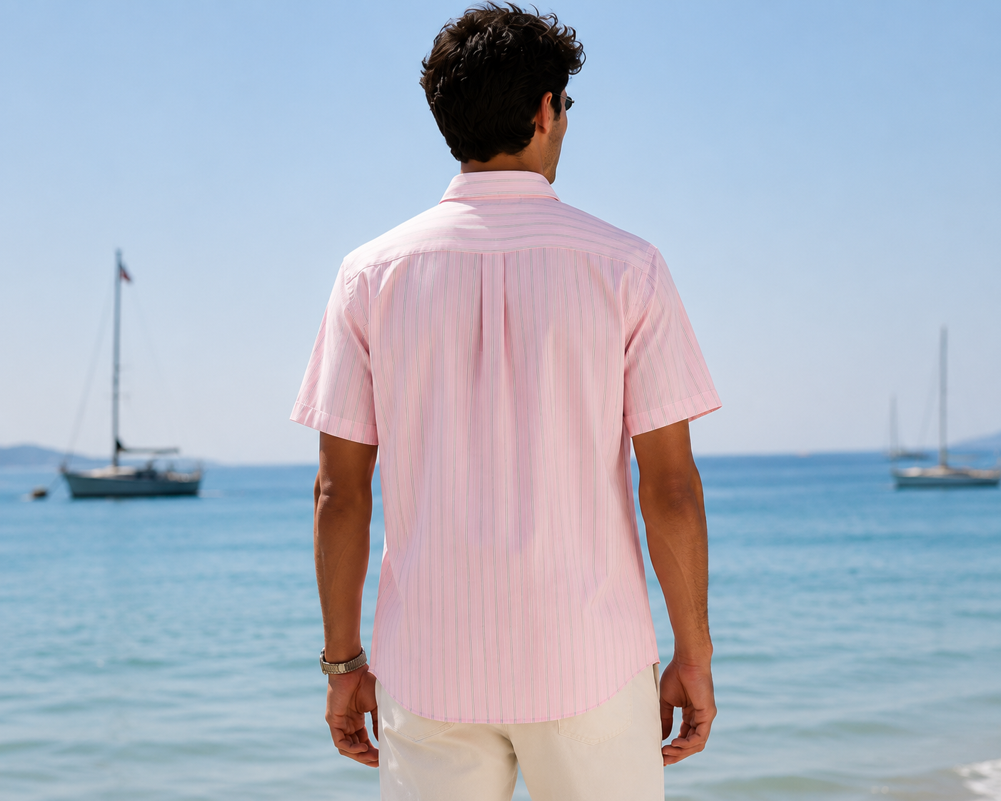 Cămașă Slim Fit Stretch Poplin, mânecă scurtă