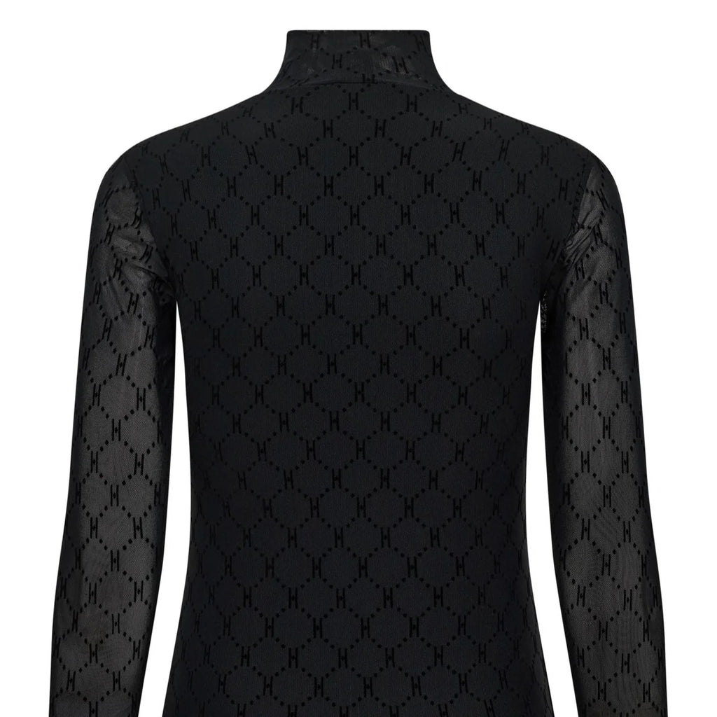 HUGO Daveria – Top Damă Slim Fit din Stretch Mesh, Mânecă Lungă