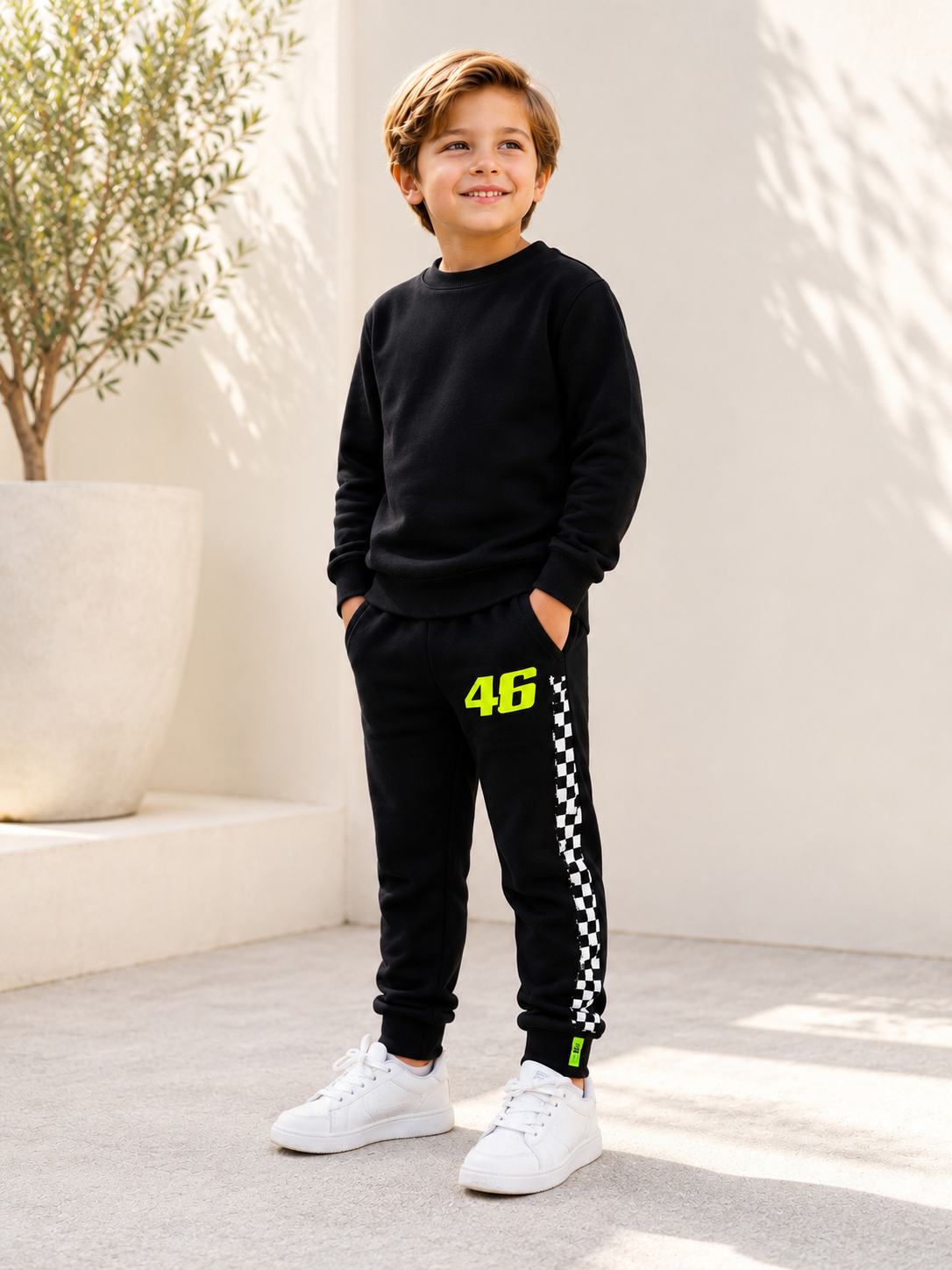 Pantaloni copii VR46 Valentino Rossi 46 Check – Negri