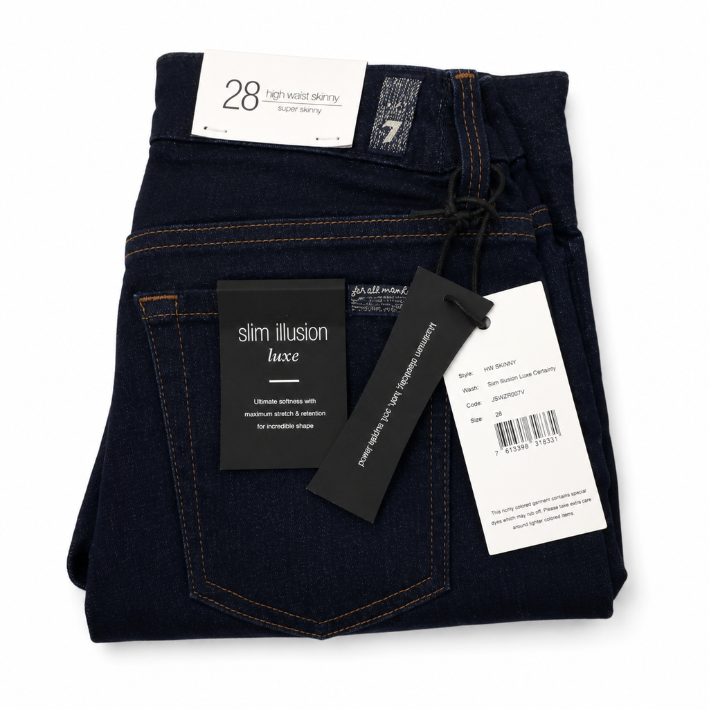 7 For All Mankind HW Skinny Jeans Damă – Slim Illusion Luxe Certainty – Dark Indigo