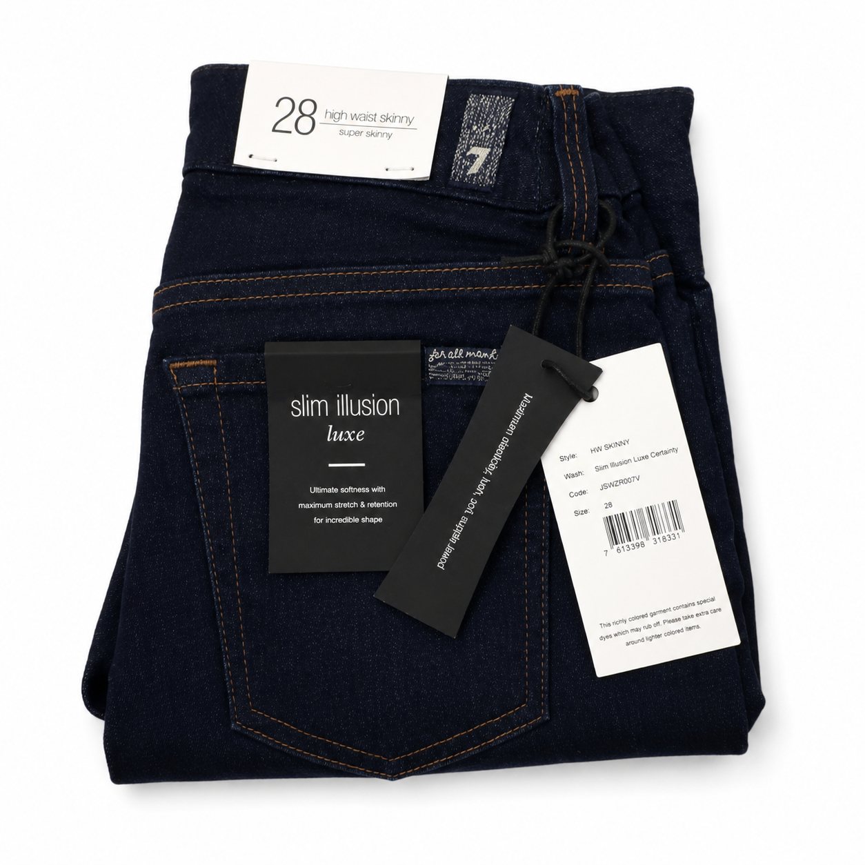 7 For All Mankind HW Skinny Jeans Damă – Slim Illusion Luxe Certainty – Dark Indigo