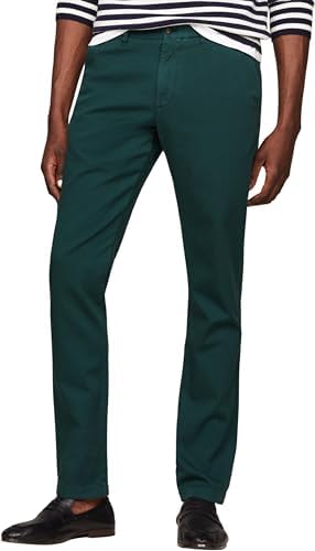 TOMMY HILFIGER Pantaloni Chino Bleecker Structure Verde Hunter Bărbați