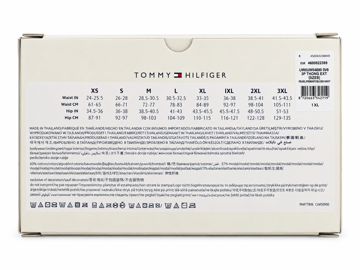 Set 3 tanga damă Tommy Hilfiger 3P Thong Extended Sizes – imagine produs 6