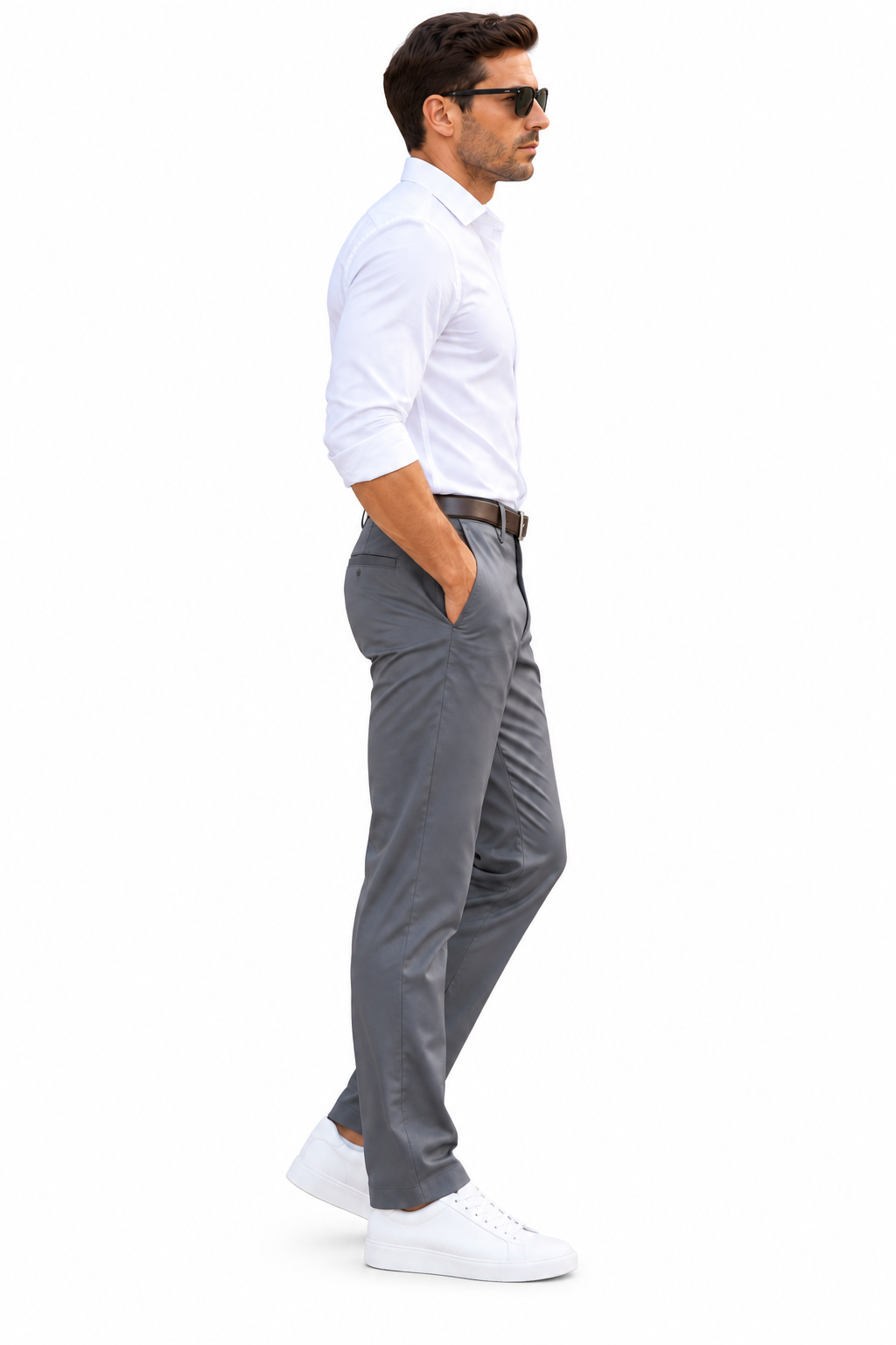 Pantaloni Amazon Essentials Athletic Fit Stretch bărbați – Charcoal – imagine produs 3