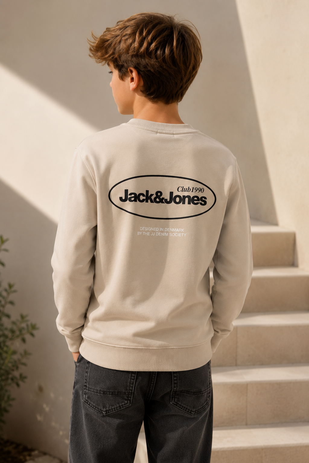 Bluză copii Jack & Jones Junior Club1990 din bumbac – Moonbeam