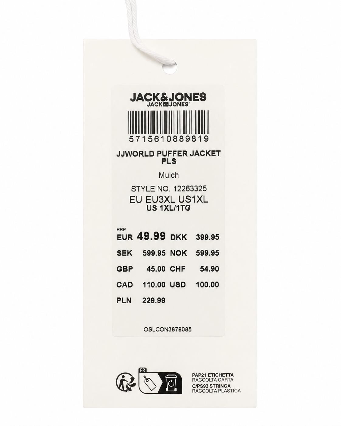 Geacă Puffer Bărbați JACK & JONES PLUS JJWORLD