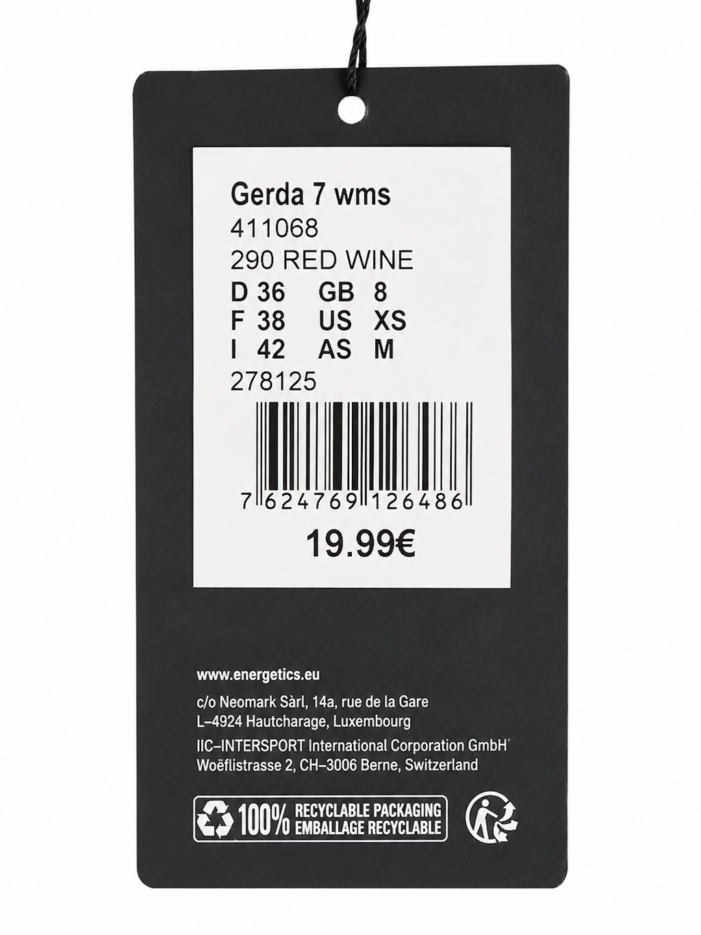 Tricou sport ENERGETICS femei Gerda 7 WMS fără mâneci Red Wine