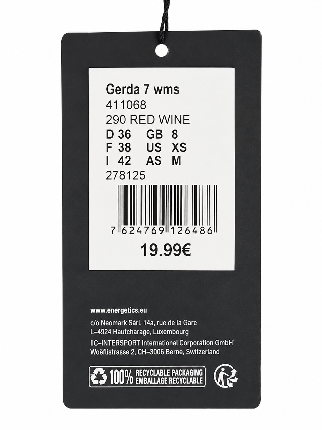 Tricou sport ENERGETICS femei Gerda 7 WMS fără mâneci Red Wine