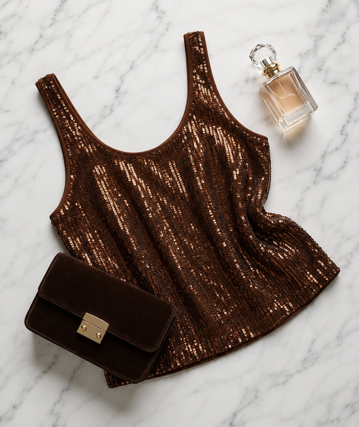 RISA Sequin Cami Top Maiou – Silver | The Drop
