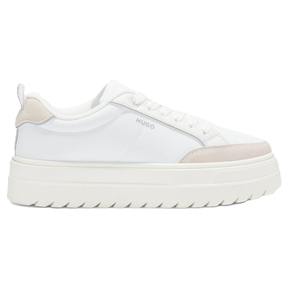 HUGO Sneakers Damă Lyssa_Tenn_nysdpu Open White din Piele – Originali
