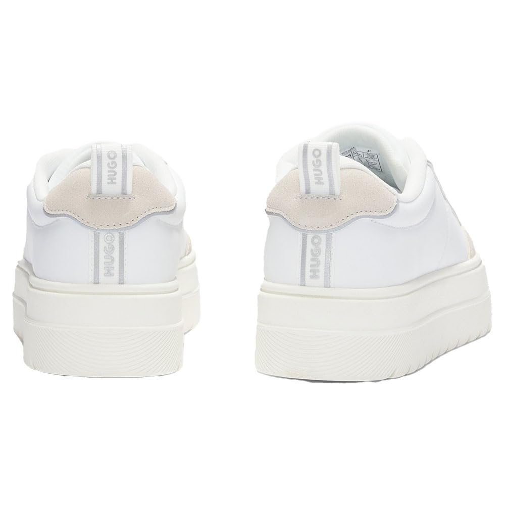 HUGO Sneakers Damă Lyssa_Tenn_nysdpu Open White din Piele – Originali