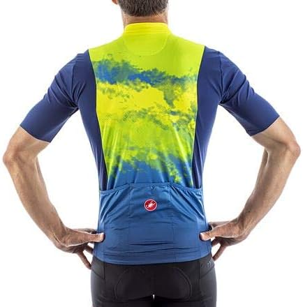 CASTELLI Polvere Jersey Tricou Ciclism Bărbați Galben Fluorescent – Original