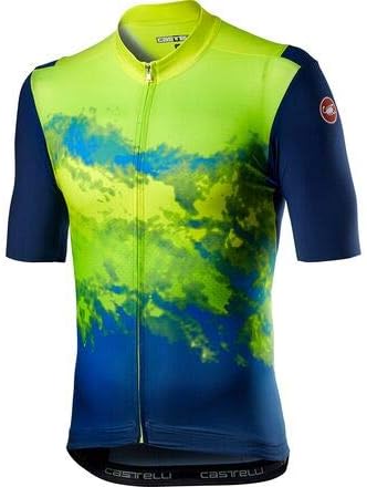 CASTELLI Polvere Jersey Tricou Ciclism Bărbați Galben Fluorescent – Original