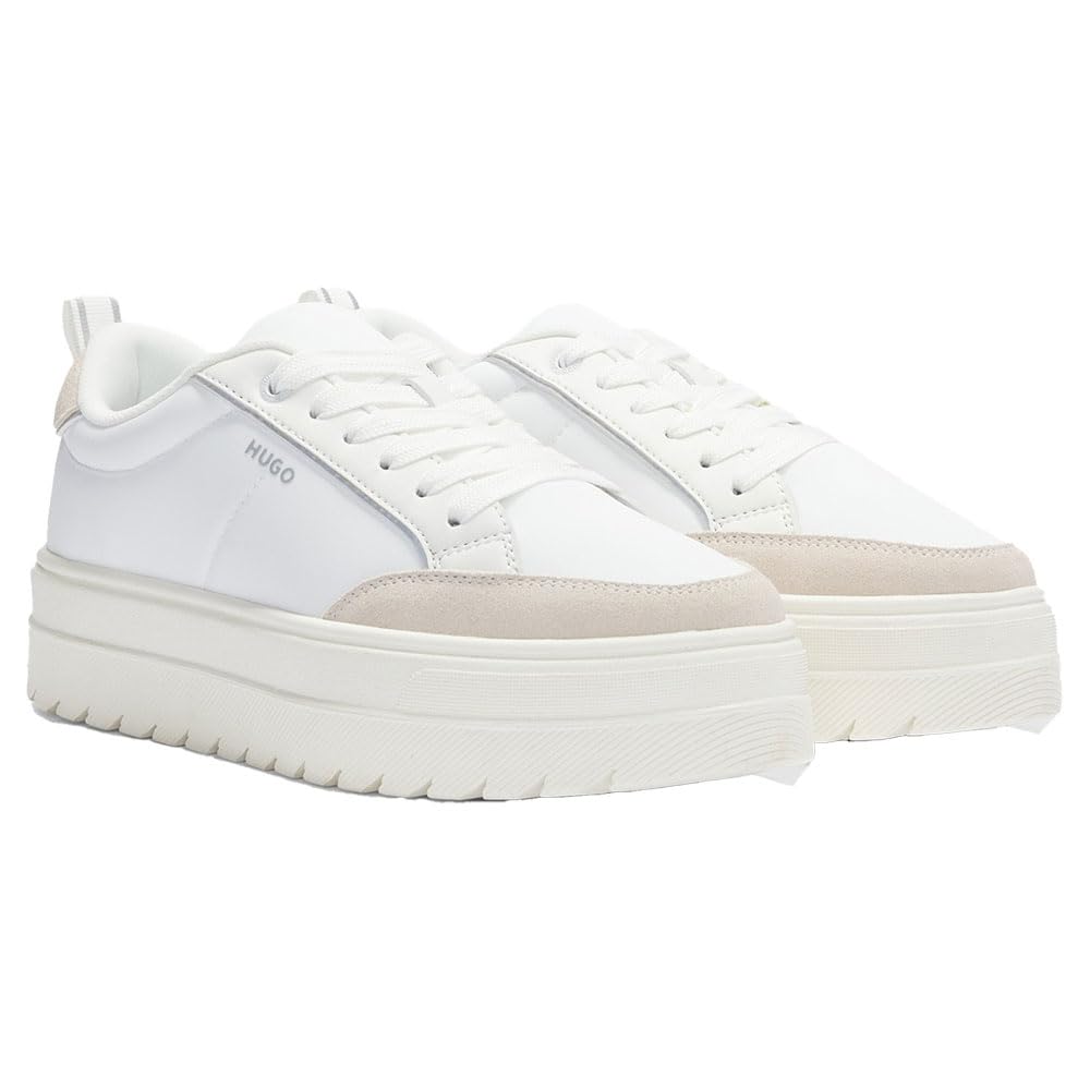 HUGO Sneakers Damă Lyssa_Tenn_nysdpu Open White din Piele – Originali