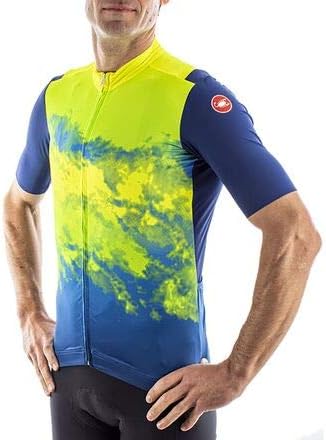 CASTELLI Polvere Jersey Tricou Ciclism Bărbați Galben Fluorescent – Original