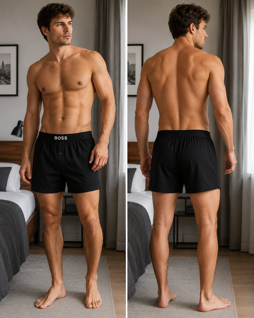 HUGO BOSS Set 2 Boxeri Bărbați 100% Bumbac XL Original
