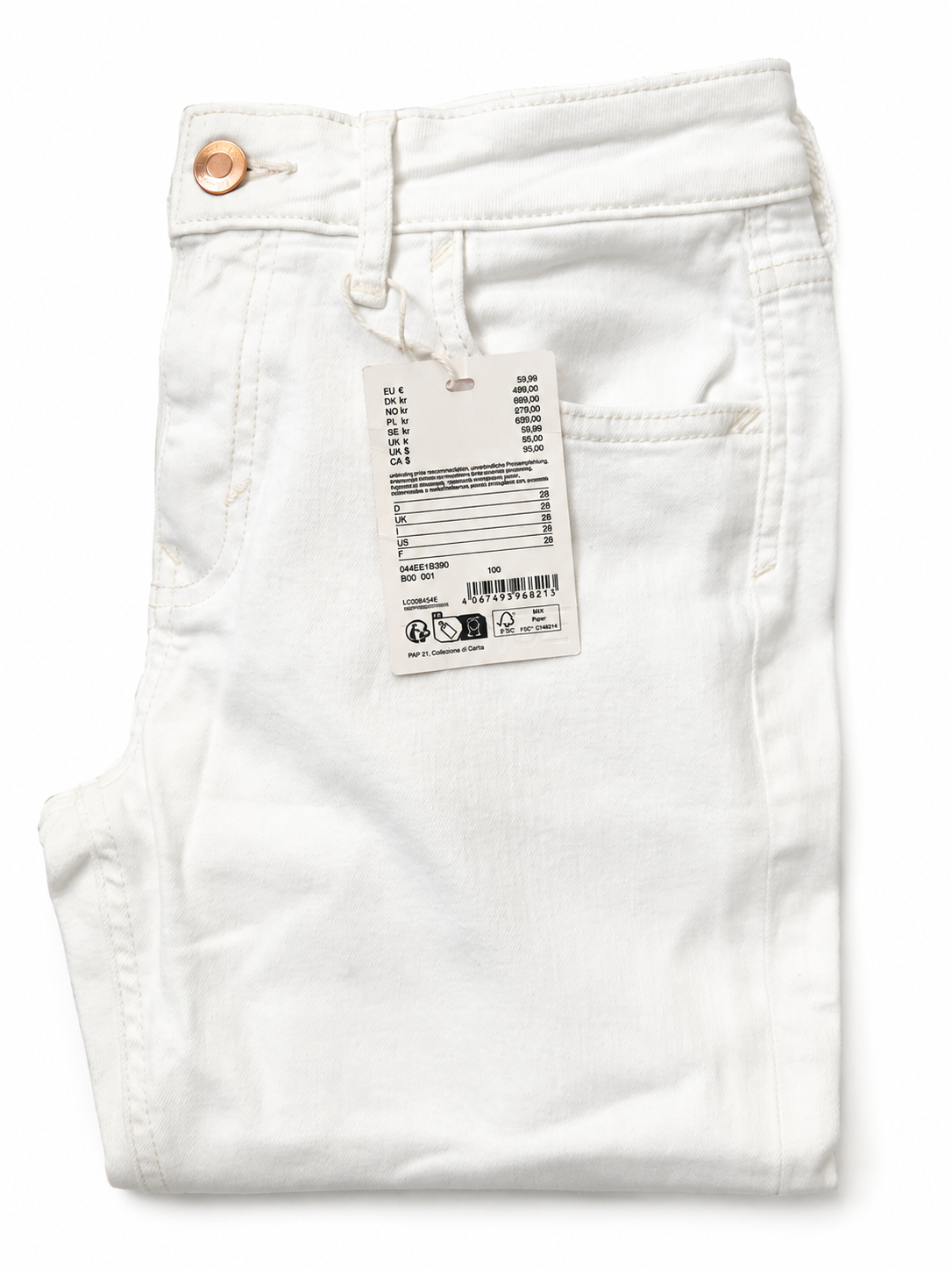 Blugi capri ESPRIT damă Mid Capri Jean albi