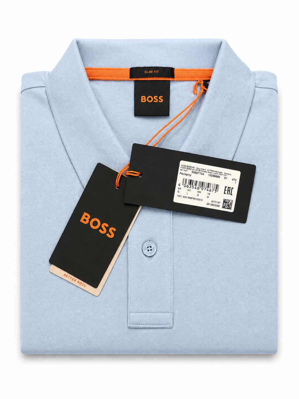 Tricou Polo BOSS Passerby bărbați Slim Fit, mânecă lungă