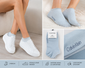 Șosete Calvin Klein Sneaker Shiny Logo damă 2 perechi Light Blue