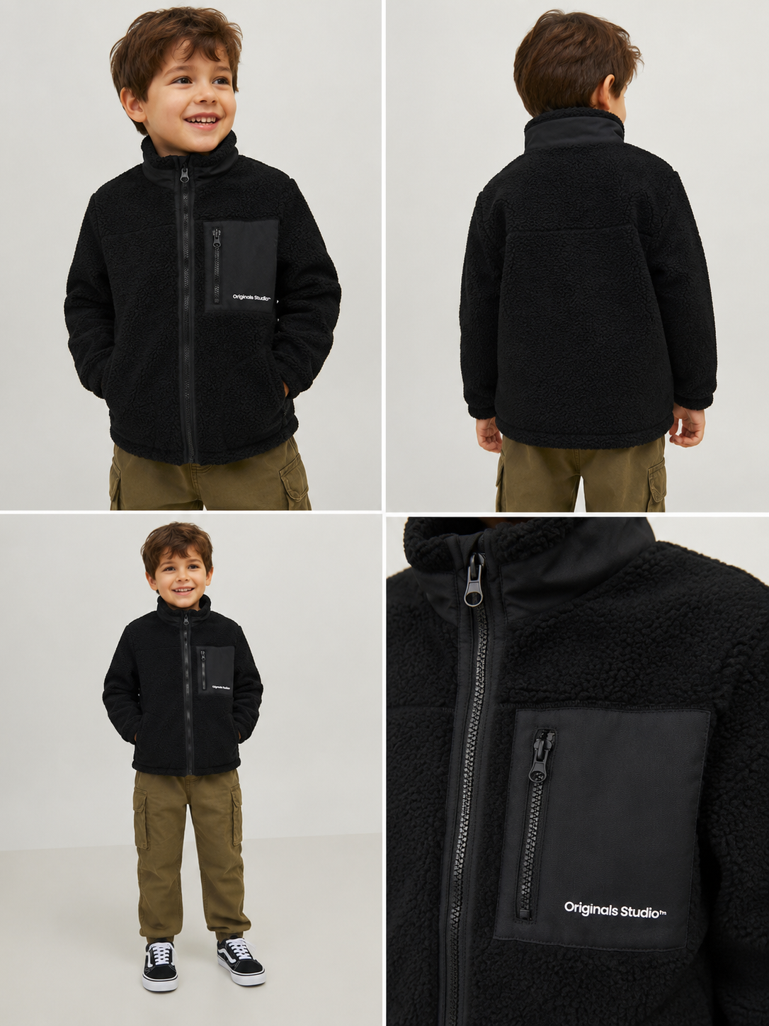 Geacă teddy JACK & JONES băieți JORVESTERBRO neagră