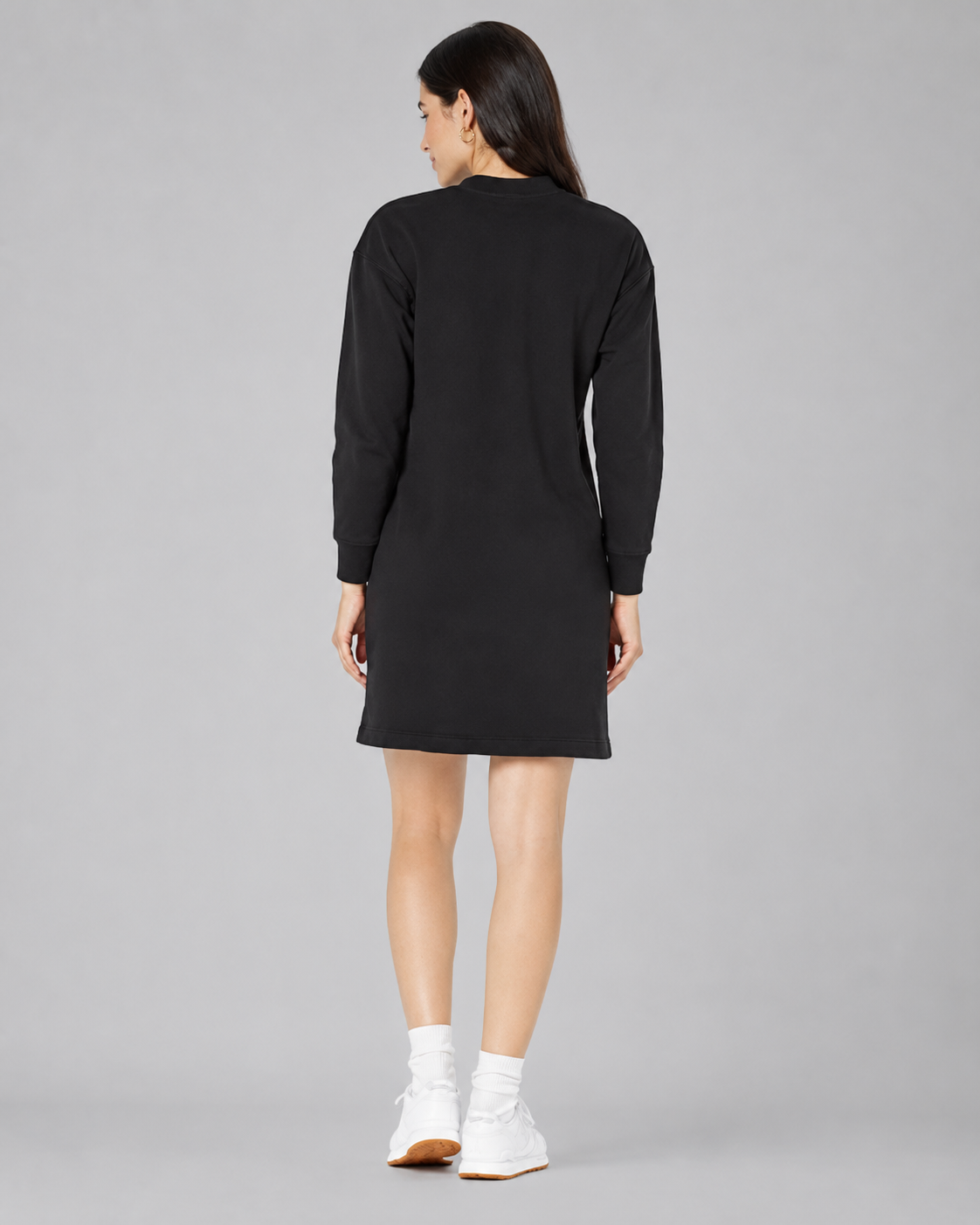 Rochie sweatshirt AMAZON ESSENTIALS femei Henley Fleece neagră